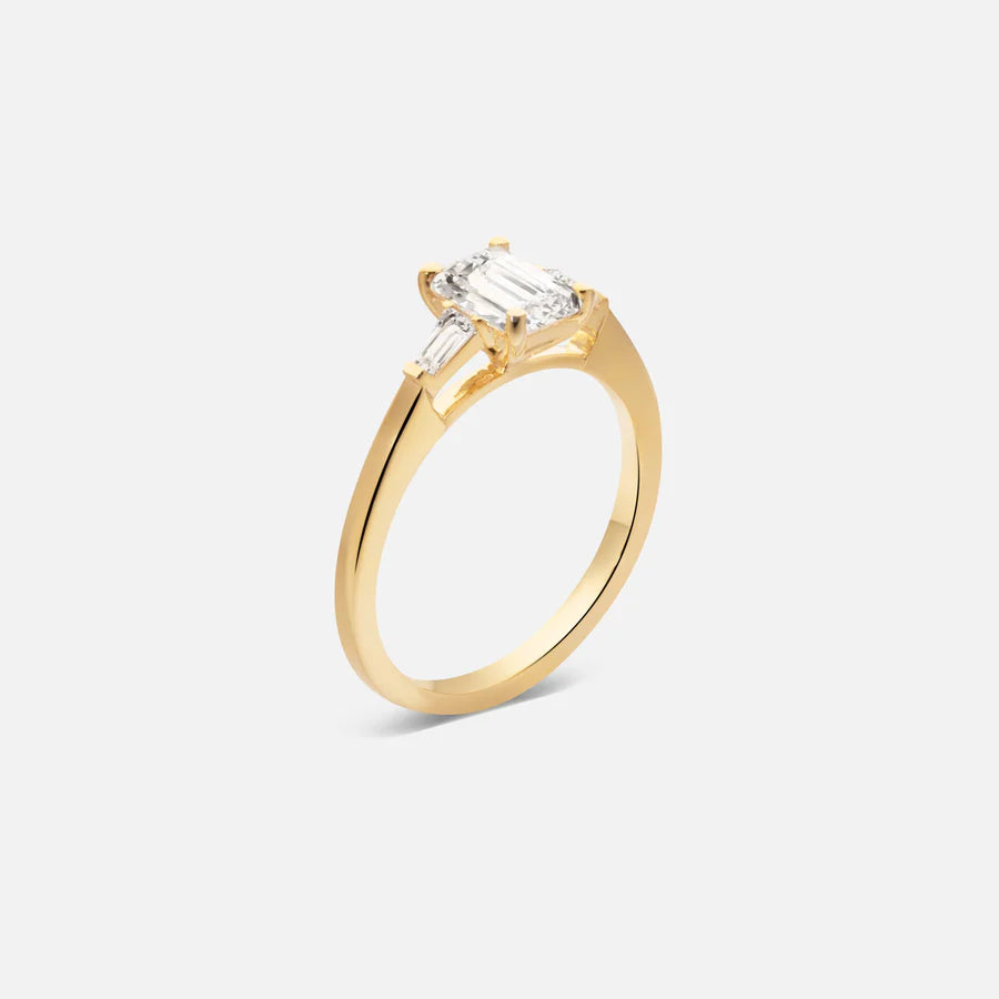 Emerald Cut 3 Diamond Ring