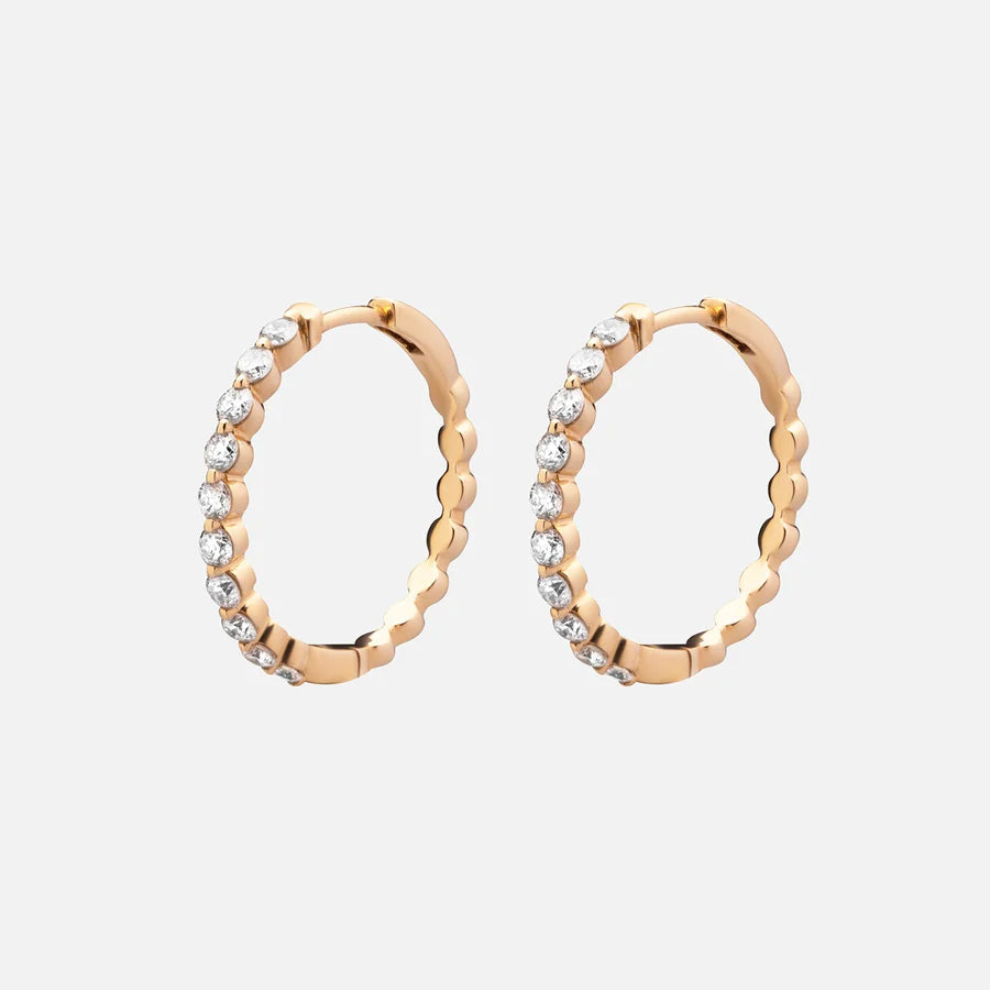Large Bubble Diamond Hoop Earrings