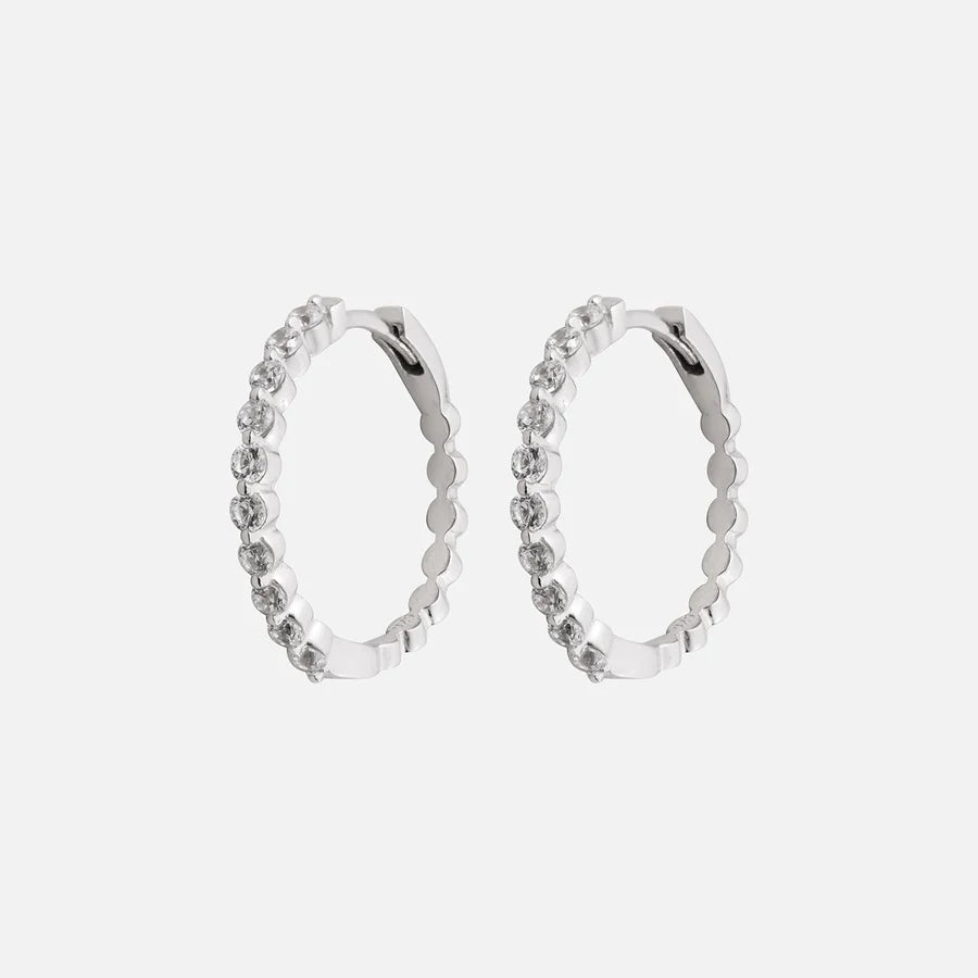 Large Bubble Diamond Hoop Earrings