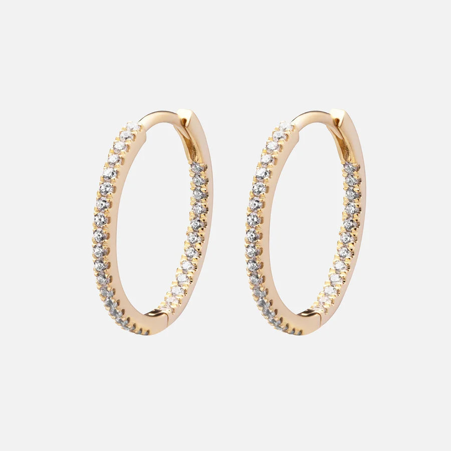 Medium Diamond Hoop Earrings