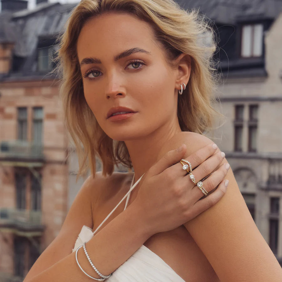 Delicate Diamond Hoop Earrings
